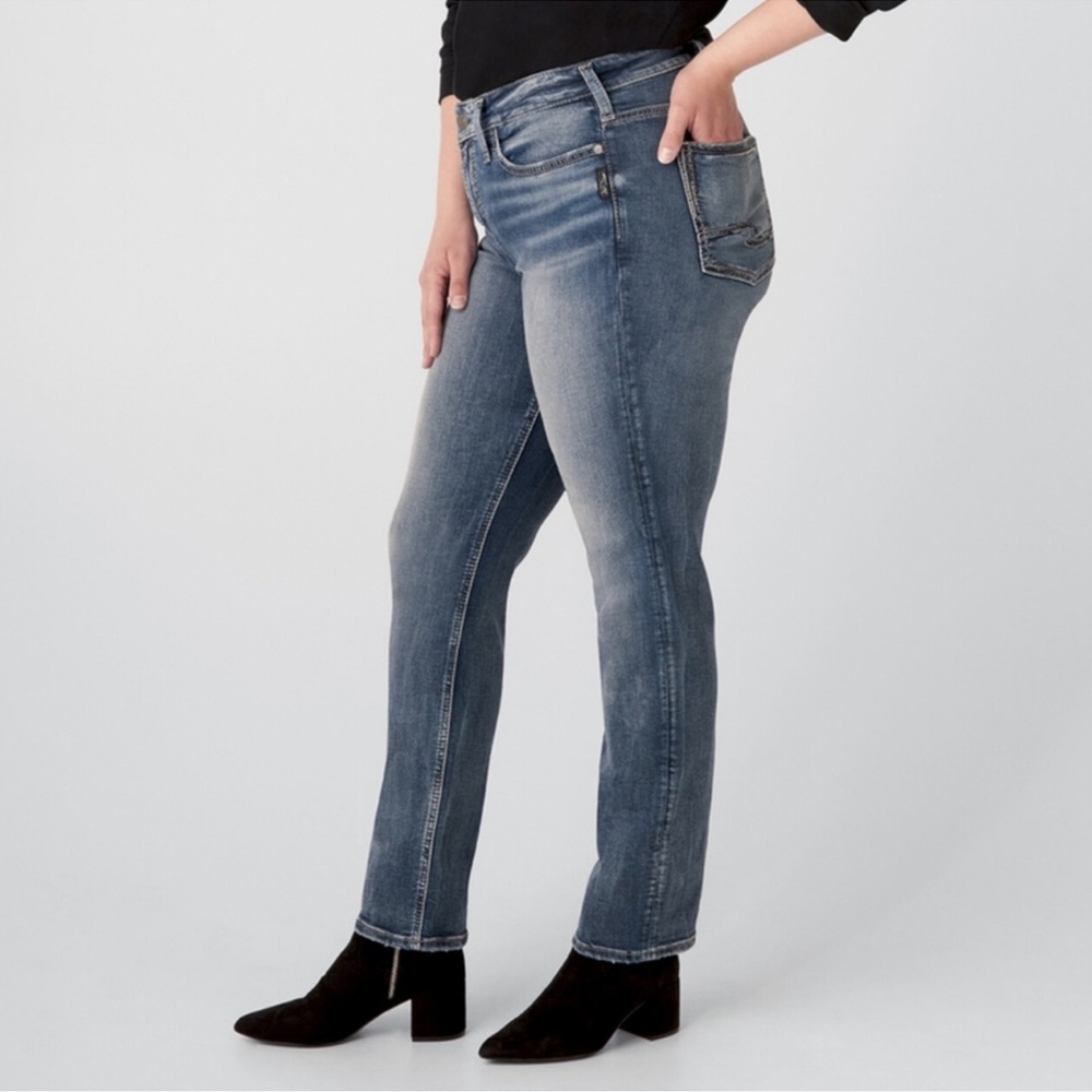 Silver Jeans Suki Straight md wsh blu jns SZ 22 classic casual